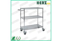 China Movable ESD Storage Shelves Single / Double Peak Wire Structure With Caster / Handle supplier