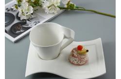 China White Porcelain Ceramic Espresso Coffee Set Cup And Saucer supplier