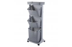 China Versatile 3 Tier Vertical Laundry Sorter 44X34 Plastic Laundry Hamper supplier