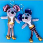 Smooth Feeling Plush Keychain Toys Big Ear Mouse Shape Super Soft Fabric