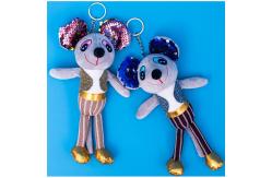China Smooth Feeling Plush Keychain Toys Big Ear Mouse Shape Super Soft Fabric supplier