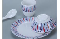China FDA Approved 16pc Melamine Dinnerware Set For Indoor supplier