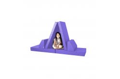 China Purple Versatile Microsuede Fabric Foam Play Couch For Playroom supplier