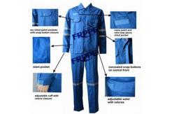 China Cotton Blue Fireproof Boiler Suit With Reflective Trim supplier