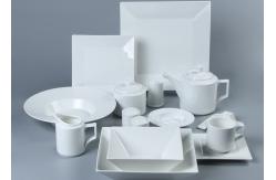 China 4 inch 5 inch Embossed Square Odorless Ceramic Bowl Set supplier