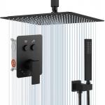 cUPC UPC Waterfall Water Saving Shower Head 8inch 10inch 12inch 16inch wall mount rainfall thermostatic mixer shower set for sale