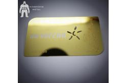 China Blank Customized Shiny Gold Metal Business Card Hollow Out Etch Logo supplier