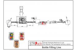 China Granule Weighing Candy Filling Machine Line With Induction Cap Sealing Machine  supplier