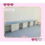 Rectangular Chemistry Laboratory Bench Dimension L*1500/750 W *800/850mm H Customizable for sale