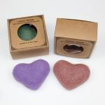 Freeze Dry Purple Cinnamon Pink Heart Konjac Sponge Biodegradable for sale