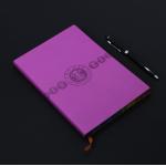 Purple Soft Cover Pocket Notebook PU Leather Material With 100 Gsm Cream Pages