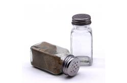 China 4Oz Empty Square Transparent Glass Spice Jar With Bamboo Wood Lid supplier