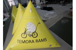 China 1.2m Yellow Tarpaulin Inflatable Triangle Buoy With Custom Logo supplier