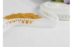China White Narrow Water Soluble Polyester Flat Lace Trim With Simple X Design supplier