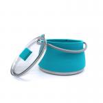 Silicone Collapsible Camping Kettle 1.0L With Plastic Lid