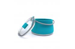 China Silicone Collapsible Camping Kettle 1.0L With Plastic Lid supplier
