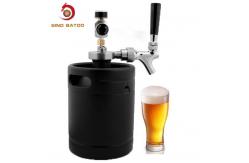 China Homebrew 64oz CO2 Mini Keg Dispenser , Matte Black Coated Mini Keg Growler Dispenser supplier
