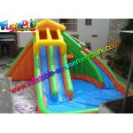 Large Outdoor Inflatable Water Slides Pool With PLATO 0.55mm PVC Tarpaulin for sale