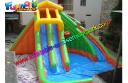 China Large Outdoor Inflatable Water Slides Pool With PLATO 0.55mm PVC Tarpaulin supplier
