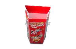 China Chocolate Crisp Bar Cardboard Dump Bins Red With Clear Top On Bin supplier