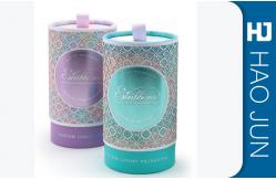 China Decorative Cylinder Paper Box With Lid , Varnishing / Glossy Surface supplier