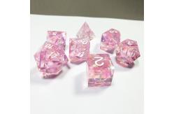 China Pink crystal Resin Boarding Dice Set Dragon and Dungeon supplier