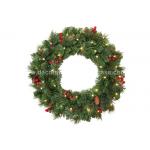 24'' PVC Plastic Artificial Flower Christmas Berry Wreath UV-Resistant for sale