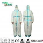Category 3 Type 4B/5B/6B seam tape Disposable Hooded microporous Chemical Protective Coverall for sale