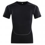 Cycling Black Round Neck T Shirts Clothing High Flexibility Tight Sportswear T Shirts for sale
