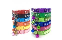China Footprint Cat Dog Collar Patch Cloth Kitten E Collar With Bell supplier