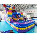 ROHS Ice Cream Bouncer Outdoor Inflatable Water Slides With Pool for sale