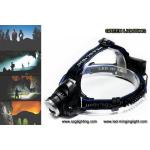 1000lumen CREE XML T6 LED rechargeable headlamp with adjustable lighting spot