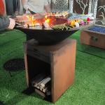 Garden Charcoal ISO9001 Steel BBQ Grill Corten D 1000mm For 40 People for sale
