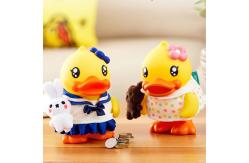 China Cute 3D Plastic Piggy Bank Toy Duck Shaped Non Phthalate Pvc Material supplier