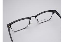 China Portable Rectangle Metal Browline Glasses Framework Unisex 3534 supplier