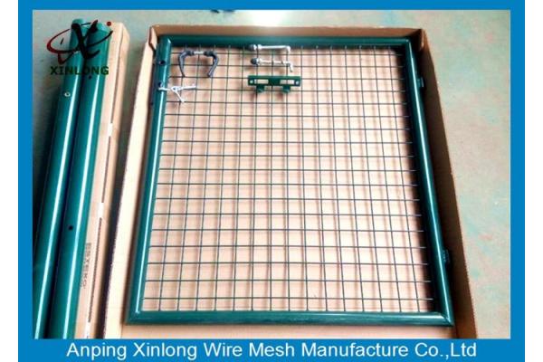Customized Dark Green Welded Mesh Fence Gate For Private Yard and Garden