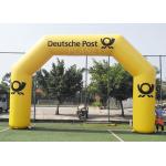 8.4m Commercial Full Printed PVC tarpaulin yellow color advertising inflatable archway for brand promotion for sale