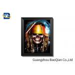Amazing Skull 3d Picture With Black Frame , Depth 3d Stereograph Printing