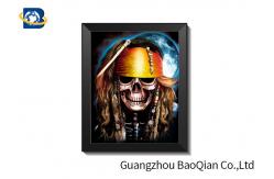 China Amazing Skull 3d Picture With Black Frame , Depth 3d Stereograph Printing supplier