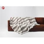 Printed Brushed Fake Animal Fur Blankets , Faux Chinchilla Blanket Rectangular for sale