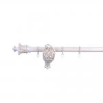 White Gold Color Iron Rods With Stereo Resin Finials And New Design Brackets For Indoor Decor for sale