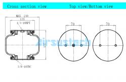 China Firestone W01-358-7598 Single Convoluted Rubber Air Spring 1/4NPT Air Connection supplier