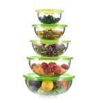 500ml Transparent Glass Fruit  Salad Bowls Dinnerware Mixing Bowl Set for sale
