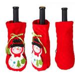 Cute Christmas Fabric Wine Bottles Covers for sale