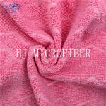 Watermelon Red Color Microfiber Jacquard Fabric For Cleaning Cloth Using for sale