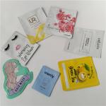 Yellow glossy customized cosmetic packaging bag / foil flat green tea flavour skincare pouch for sale