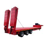 China 30 Tons 3 Axles Custom Lowboy Trailers Flat Deck Type With Spring Suspension for sale