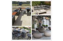 China Grey Concrete Rectangle Patio Table Set Outdoor GRC Concrete Table Bench supplier