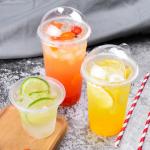 Transparent Disposable Coco U Shape Plastic PP Boba Tea Cup With Lid for sale