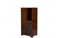 China Handmade Kitchen Cabinet Storage Glass Fronted Cupboard With Five Adjustable Shelves supplier
